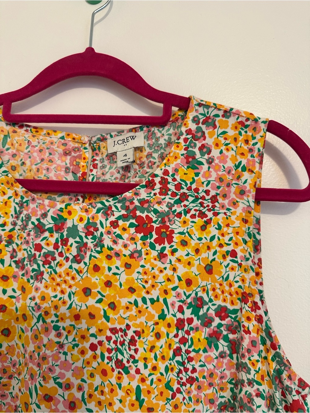 J.Crew Factory Bright Floral Cotton Sleeveless Tiered Sundress Size 4